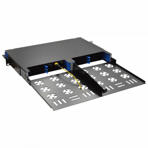 Патч-панель высокой плотности с выдвижными "лезвиями" на 6/12 компактных кассет MCC, 1U/19'', черная